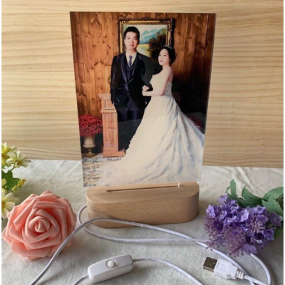 客製化 彩色印刷 logo 招牌 禮品 木頭 燈座 桌燈 檯燈 展示 壓克力 立牌 獎盃 婚禮 婚紗