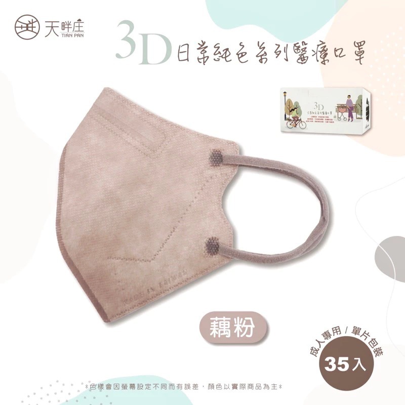 《宇霖生醫》德冠企業 素色全系列 成人3D立體醫療口罩 35片入-規格圖1