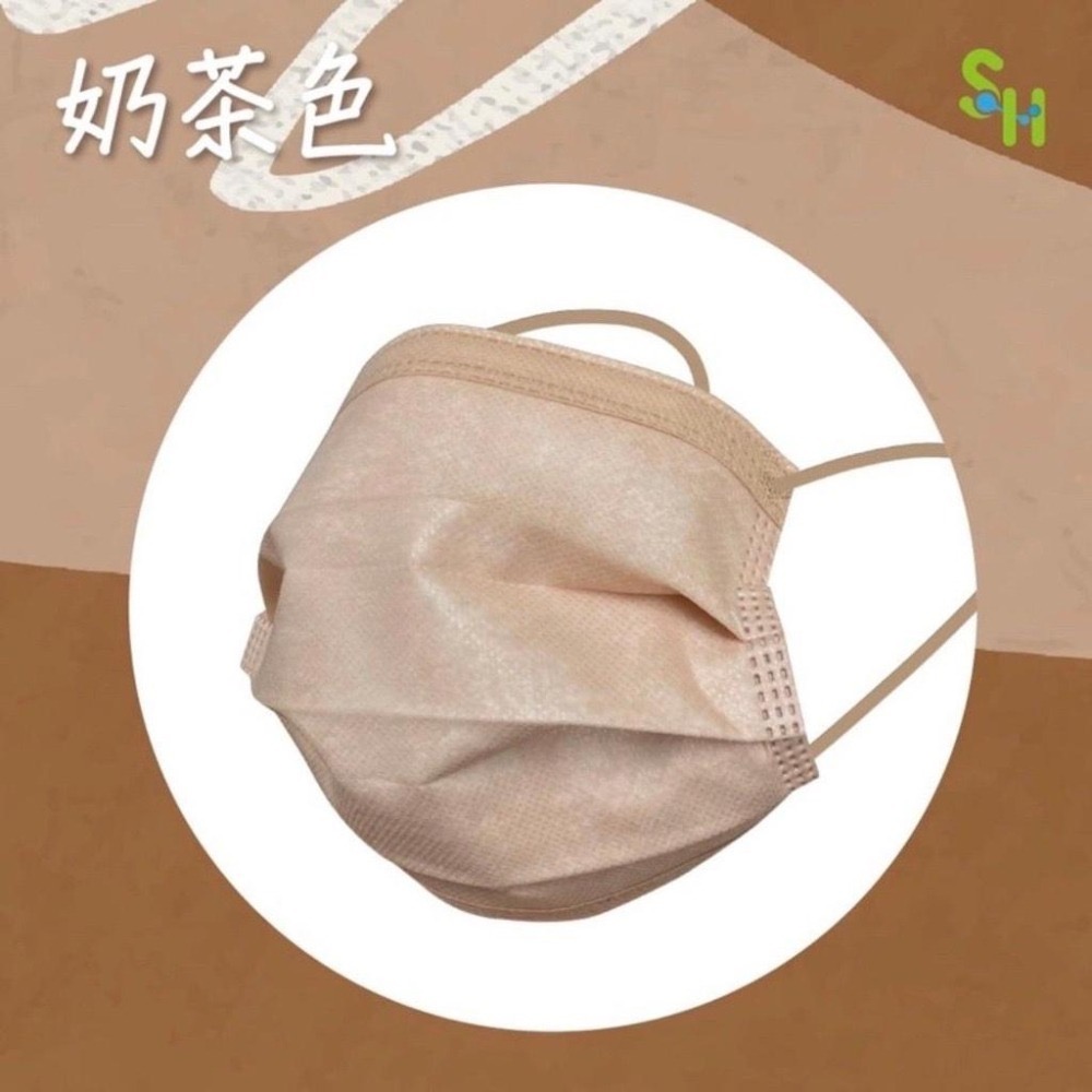 《宇霖生醫》上好生醫 滿版系列 奶茶色 成人平面醫療口罩 50片入 醫用口罩 上好平面 上好口罩-細節圖3