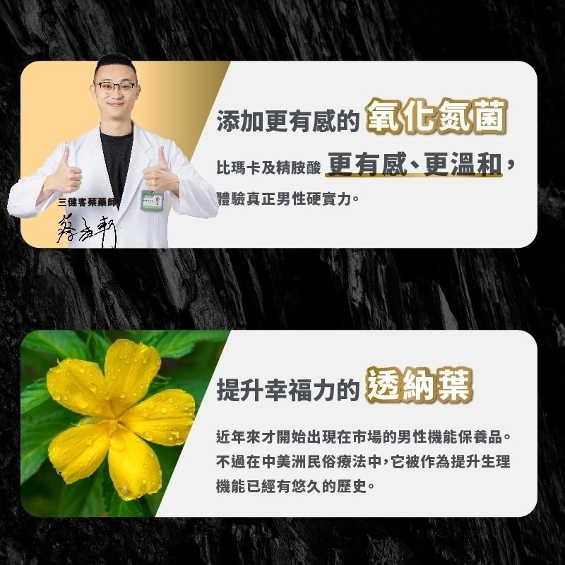 【藥師健生活】30而力 極致戰力瑪卡膠囊 90顆/盒 台灣製 氧化氮菌 透納葉 色胺酸 精氨酸 南瓜籽-細節圖5