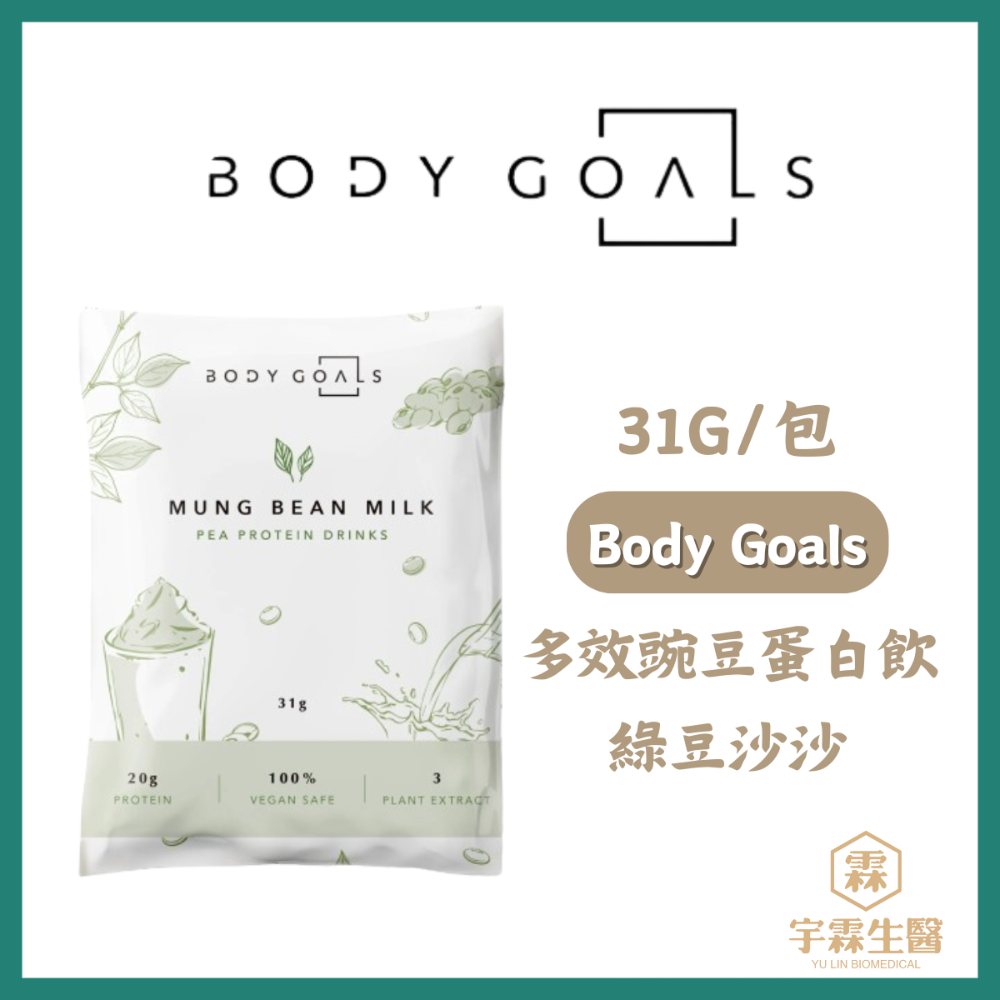 《宇霖生醫》Body Goals 多效乳清蛋白飲 多效豌豆蛋白飲 隨手包 31g/包 高蛋白 代餐 素食蛋白-規格圖17