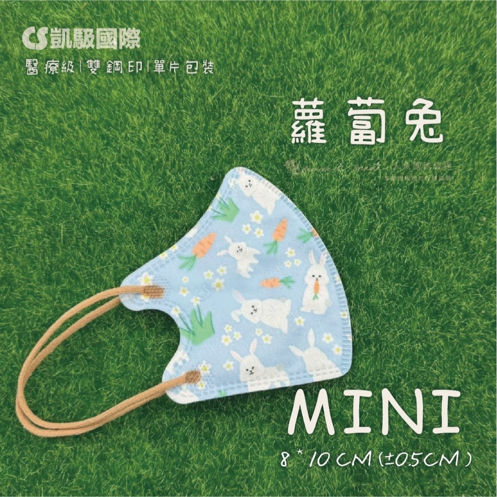 凱馺國際 mini幼童3D立體醫療口罩10片入袋裝-規格圖1
