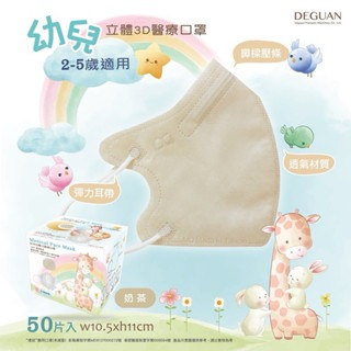 《宇霖生醫》德冠企業 兒童/幼童3D立體醫療口罩 50片入 2-10歲適用 透氣舒適 醫用口罩-規格圖11