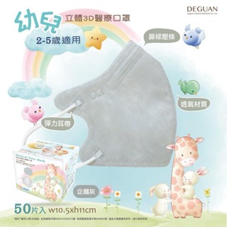 《宇霖生醫》德冠企業 兒童/幼童3D立體醫療口罩 50片入 2-10歲適用 透氣舒適 醫用口罩-規格圖15