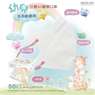 《宇霖生醫》德冠企業 兒童/幼童3D立體醫療口罩 50片入 2-10歲適用 透氣舒適 醫用口罩-規格圖16
