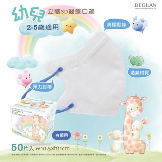 《宇霖生醫》德冠企業 兒童/幼童3D立體醫療口罩 50片入 2-10歲適用 透氣舒適 醫用口罩-規格圖17