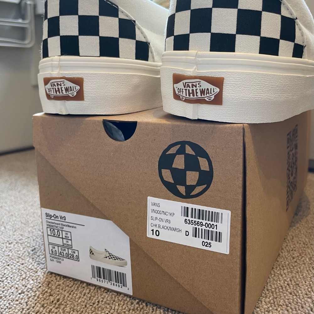 mimi｜現貨 VANS SLIP-ON VR3 黑色棋盤格 懶人鞋 休閒鞋 VN0007NC1KP US.10.0-細節圖3