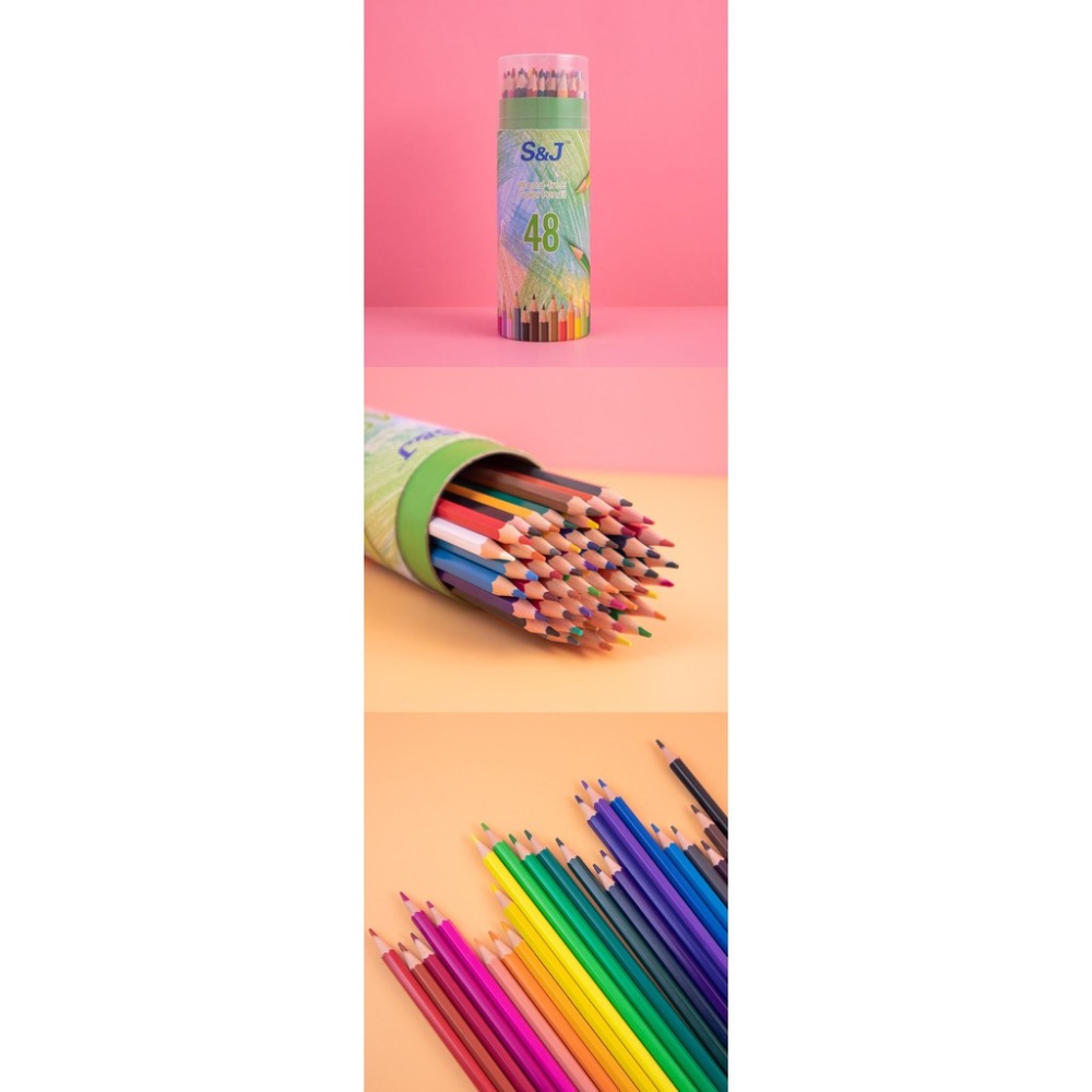 台灣現貨🔖24色 48色桶裝 彩色鉛筆套組 文具筆 塗鴉筆 彩色筆 繪畫筆 色鉛筆 繪圖筆 記號筆 標記筆 重點筆-細節圖2
