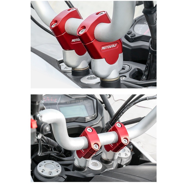 台灣現貨 摩多狼龍頭加高 摩托車增高車把座越野機車手把後移 龍頭改裝件 車把改裝 8月      專櫃正品     商品-細節圖7