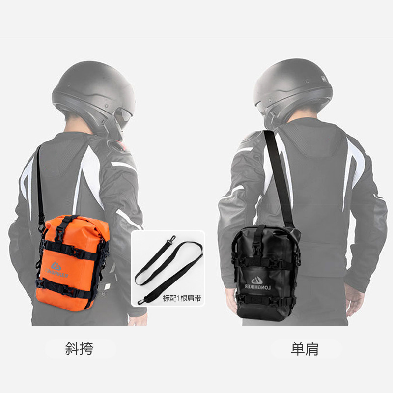 台灣現貨 摩多狼同款 碳纖紋路摩托車多功能 側掛防水包 護缸包 防水袋 大容量 置物包 機車包 環島包 防水包-細節圖7