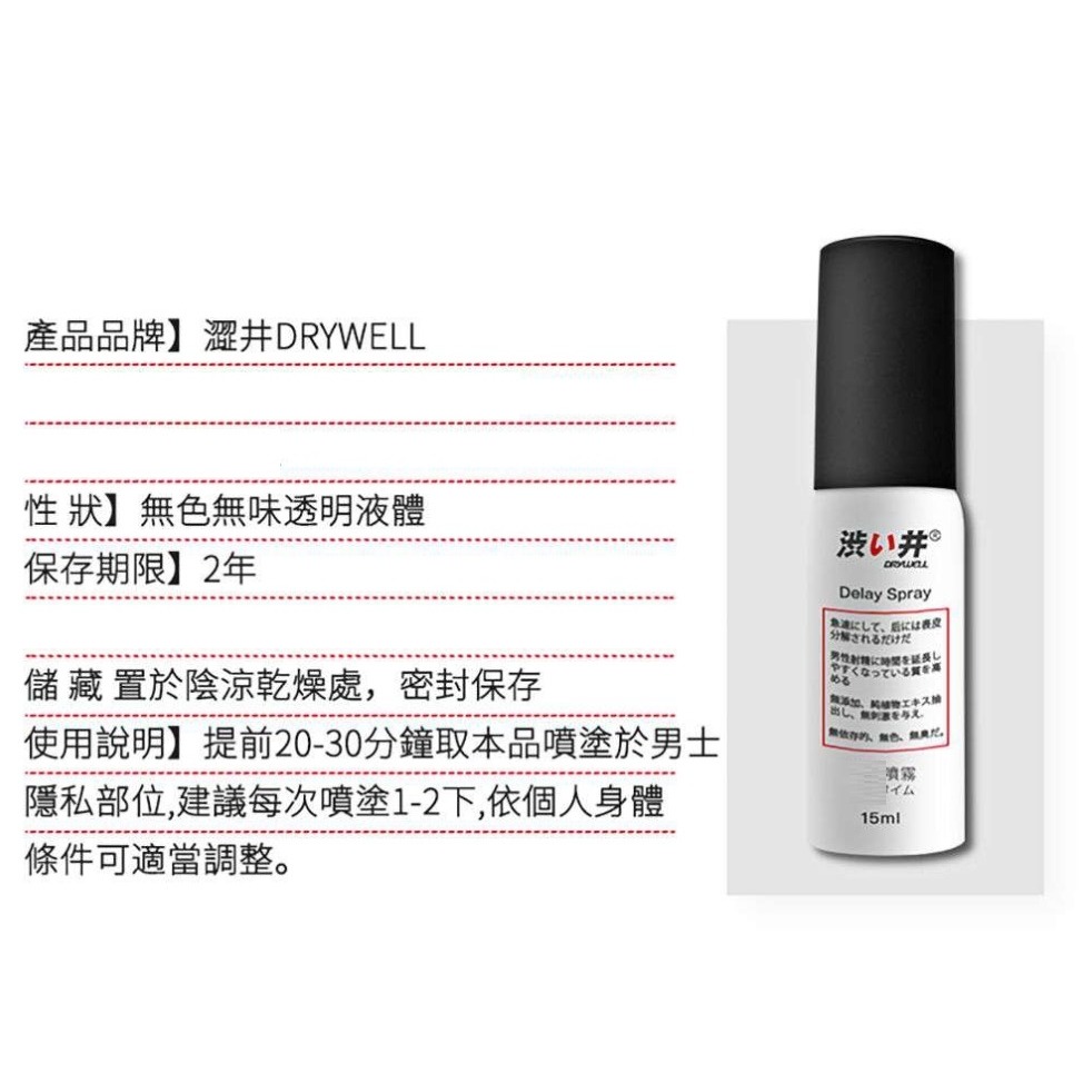 日本Drywell 涉い井-男用保養提升噴劑 30ml 15ml 5ml-細節圖5