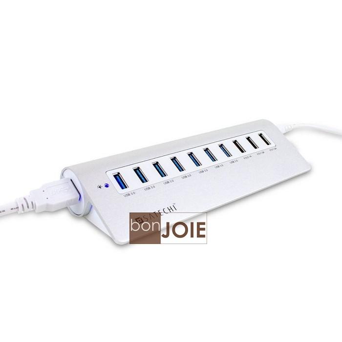 Satechi Premium 10 Port Aluminum USB 3.0 Hub 鋁合金 十孔 集線器 銀白款-細節圖2