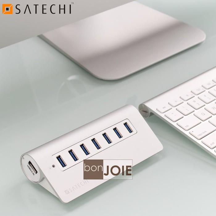 Satechi Premium 7 Port Aluminum USB 3.0 Hub 鋁合金材質 七孔 集線器 銀白款-細節圖2