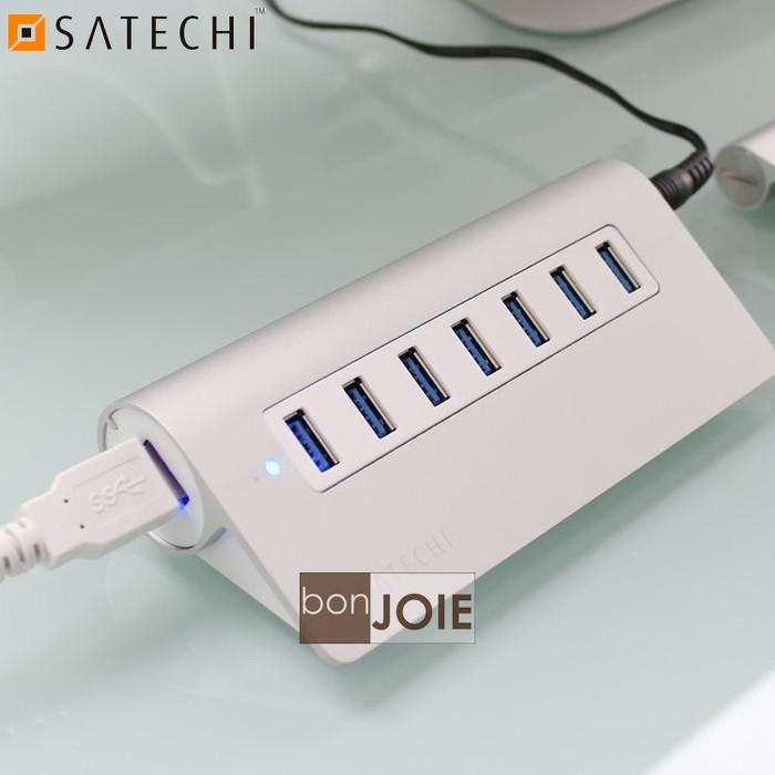 Satechi Premium 7 Port Aluminum USB 3.0 Hub 鋁合金材質 七孔 集線器 銀白款-細節圖3