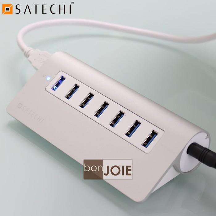 Satechi Premium 7 Port Aluminum USB 3.0 Hub 鋁合金材質 七孔 集線器 銀白款-細節圖5