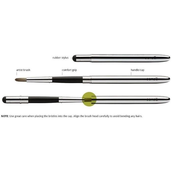 Sensu Artist Brush & Stylus 銀色款 水彩油畫觸控筆 畫筆 雙筆頭筆刷 水彩筆 油畫筆 觸控筆-細節圖2