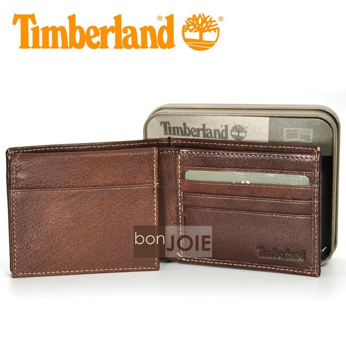 新款 Timberland 紙盒裝上翻式透明窗皮夾 (咖啡色)(附原廠盒裝) 三折式 短夾 實物拍攝-細節圖2