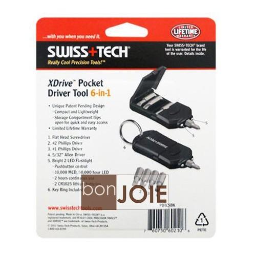 Swiss+Tech 6 合 1 XDrive Pocket Driver Tool 隨身迷你工具組 (含LED 燈)-細節圖2