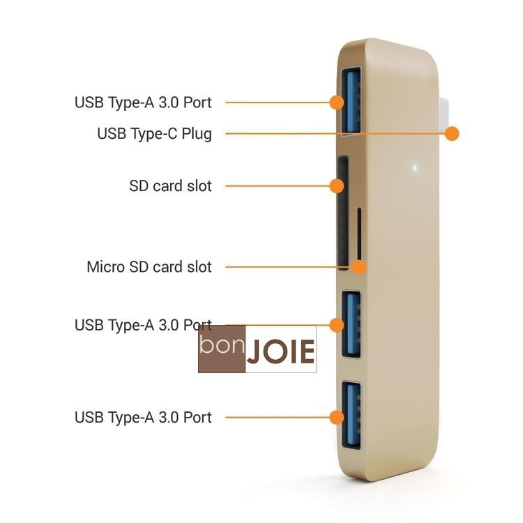 Satechi Type-C USB 3.0 (3孔USB + Micro SD) 集線器 轉接器-細節圖3