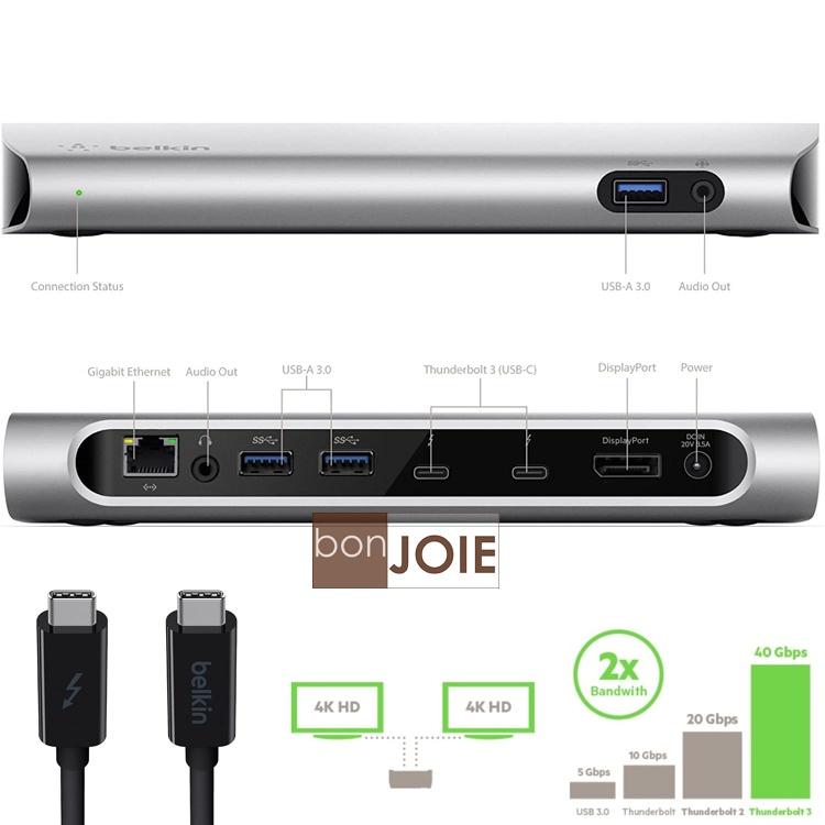 Belkin Thunderbolt 3 Express Dock HD 擴充底座 含原廠 Thunderbolt 線-細節圖3