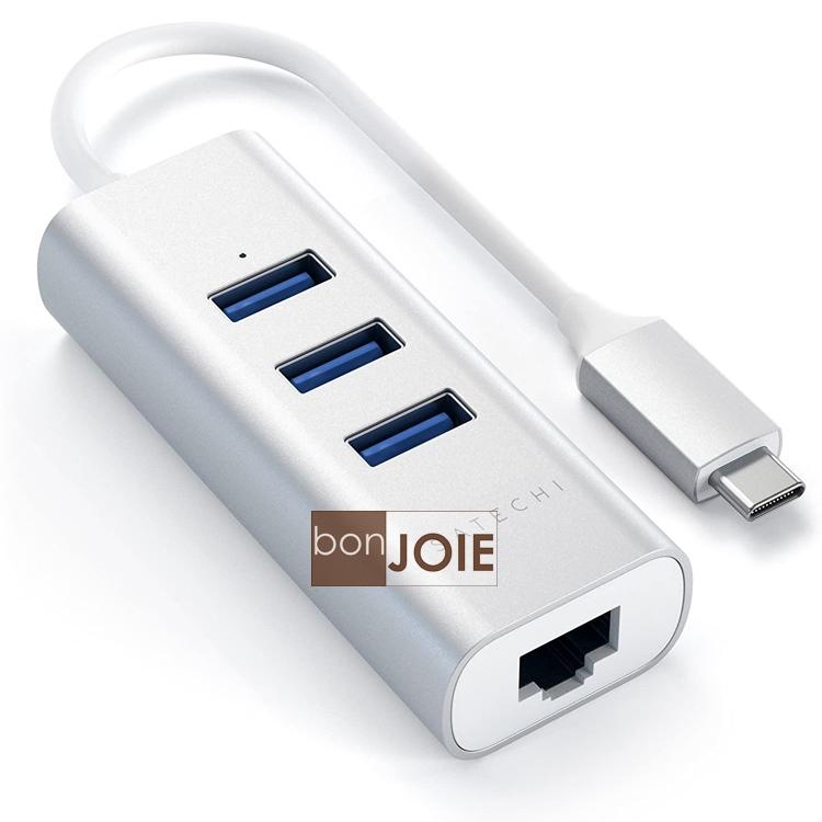 二合一 Satechi Type-C USB 3.0 Hub 鋁合金 三孔 集線器 + Ethernet LAN 網路卡-細節圖2