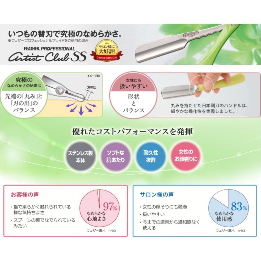 日本製 羽毛牌 Feather SS 系列 職業用 噴射刀架 刮鬍 剃鬚 修眉 除毛 日本剃刀 artist club-細節圖9