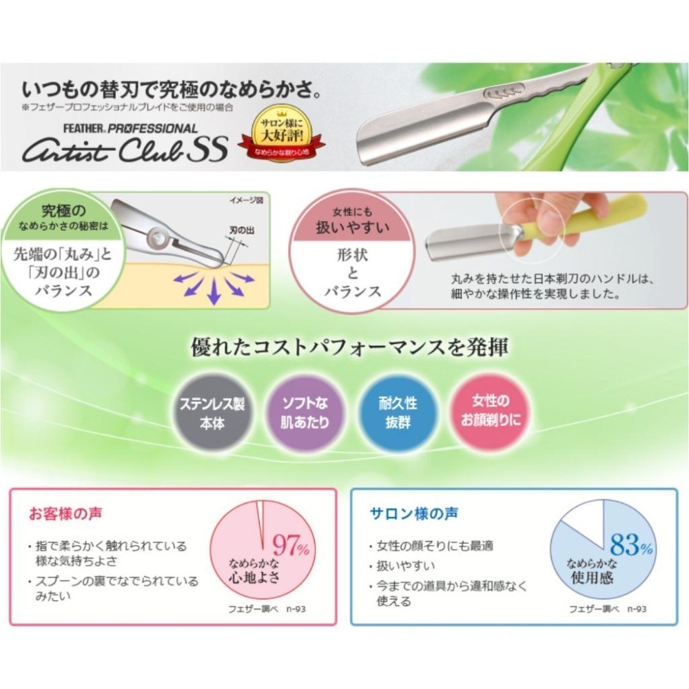 日本製 羽毛牌 Feather SS 系列 職業用 噴射刀架 刮鬍 剃鬚 修眉 除毛 日本剃刀 artist club-細節圖9