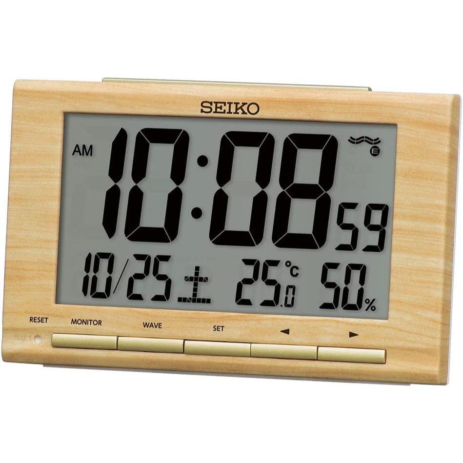 日本精工 SEIKO 數位時鐘 SQ789W SQ799B 前面版按鍵式 溫度 濕度 大字幕-細節圖2