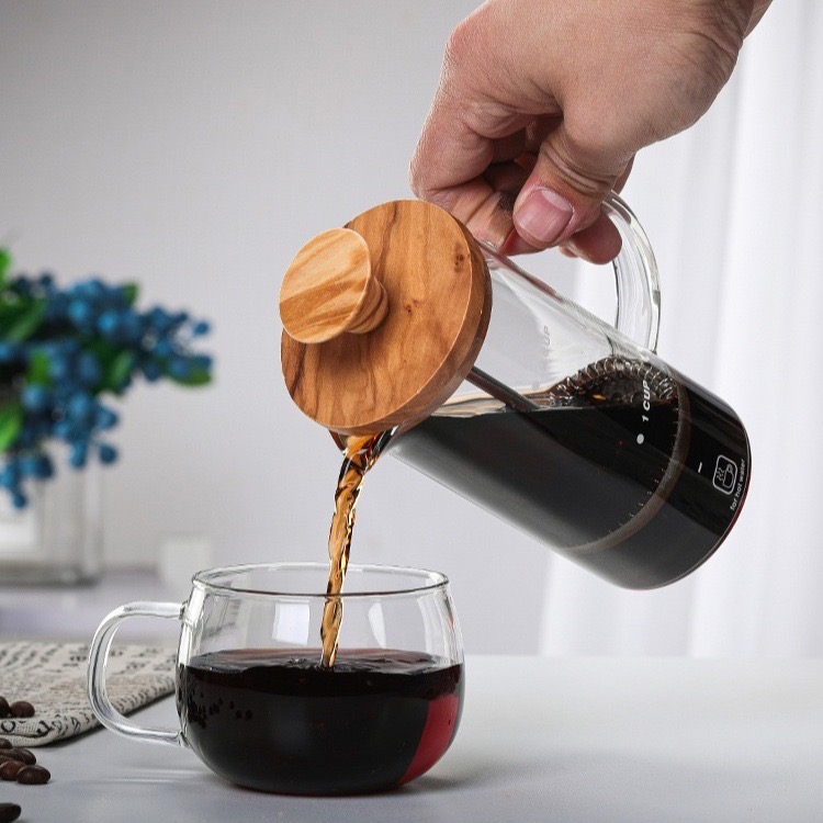 HELS永續品味(台灣現貨)咖啡壺 法壓壺 咖啡壺 耐熱玻璃 橄欖木 打奶泡器 咖啡壺手沖壺 咖啡濾杯 咖啡濾網 沖茶器-細節圖5