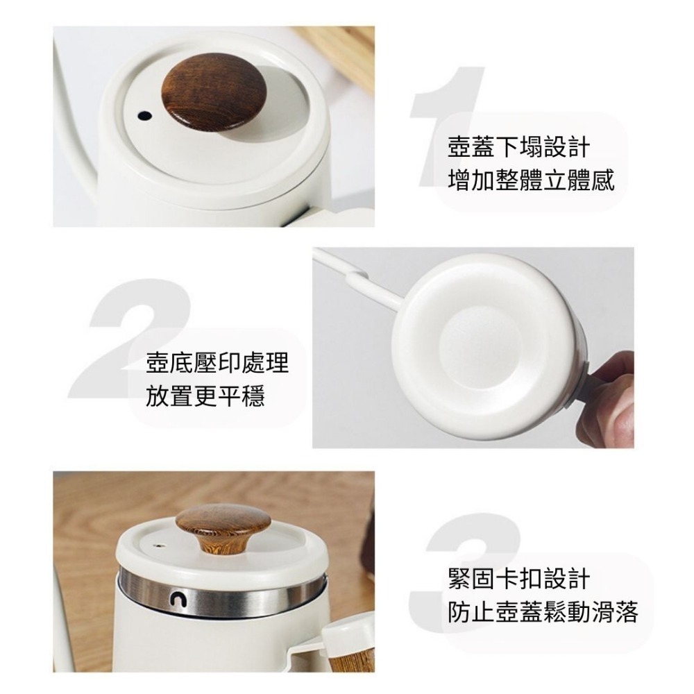 HELS永續品味(台灣現貨)手沖咖啡壺 咖啡手沖壺 鵝頸長嘴細口壺600ML 原木手柄 304不鏽鋼 茶 咖啡-細節圖5