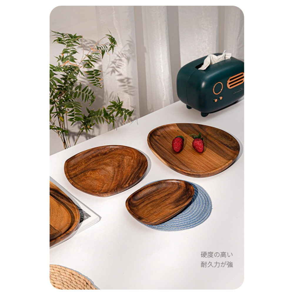 HELS永續品味(台灣現貨+新品)托盤 木盤 餐盤 日式餐具 甜點盤 水果盤 木碗 裝飾托盤 相思木不規則木盤-細節圖8