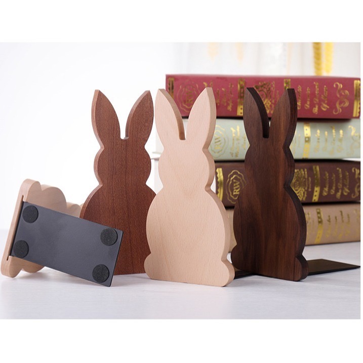 HELS永續品味(新品+台灣現貨) 書架 收納 書擋 書檔 收納書架 實木書櫃 書架 桌上收納 書立 實木書架 兔子-細節圖5