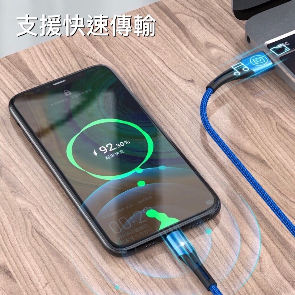 7A微亮燈號Micro USB閃充線 Vivo Y19 1915/Y91 1814/Y95 1807《手機充電線快充線》-細節圖2