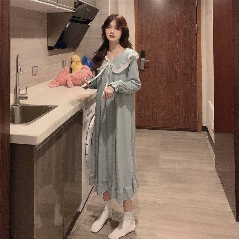 019公主風荷葉領睡裙睡衣★-細節圖2