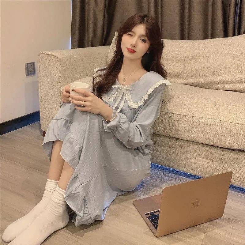 019公主風荷葉領睡裙睡衣★-細節圖3