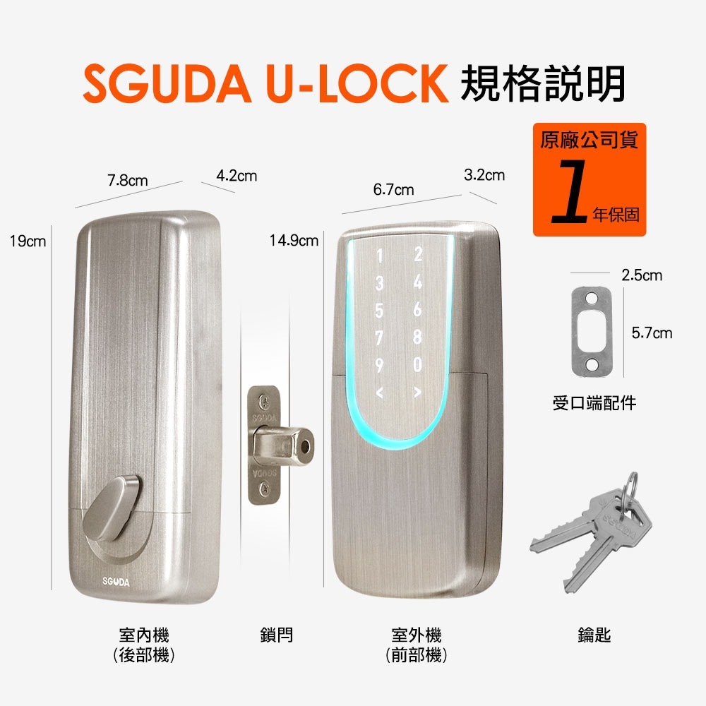 SGUDA U-LOCK 聲控+無線遠端智能鎖(民宿&房東的好幫手)(附基本安裝)-細節圖8