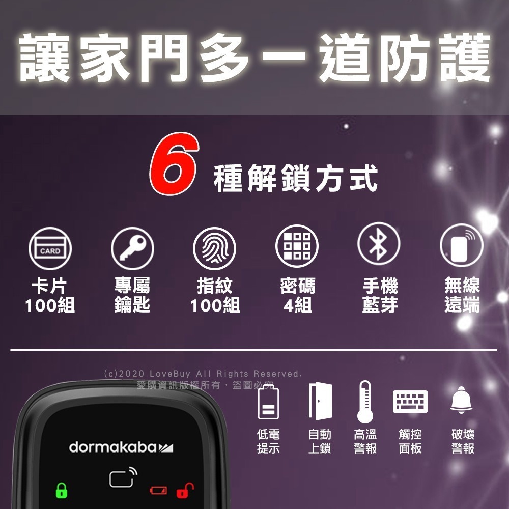 dormakaba RL599+電子輔助鎖(密碼/指紋/卡片/鑰匙/藍芽/遠端密碼)(附基本安裝)-細節圖2