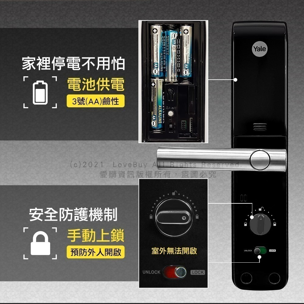 Yale耶魯 YMF-30A手把型電子鎖(卡片/密碼/鑰匙)(附基本安裝)-細節圖6
