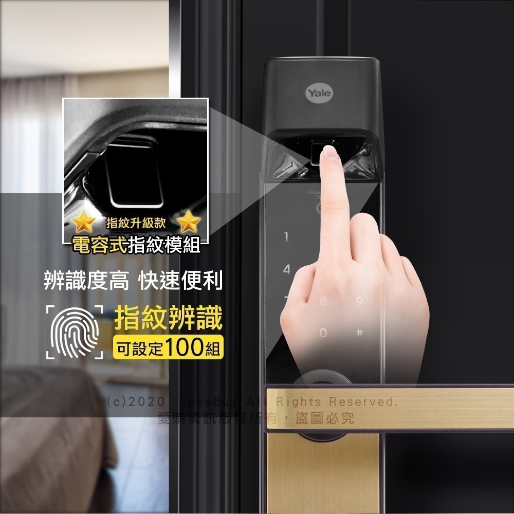 Yale耶魯 YDM-7216A手把型電子鎖(卡片/密碼/鑰匙/指紋)(附基本安裝)-細節圖3