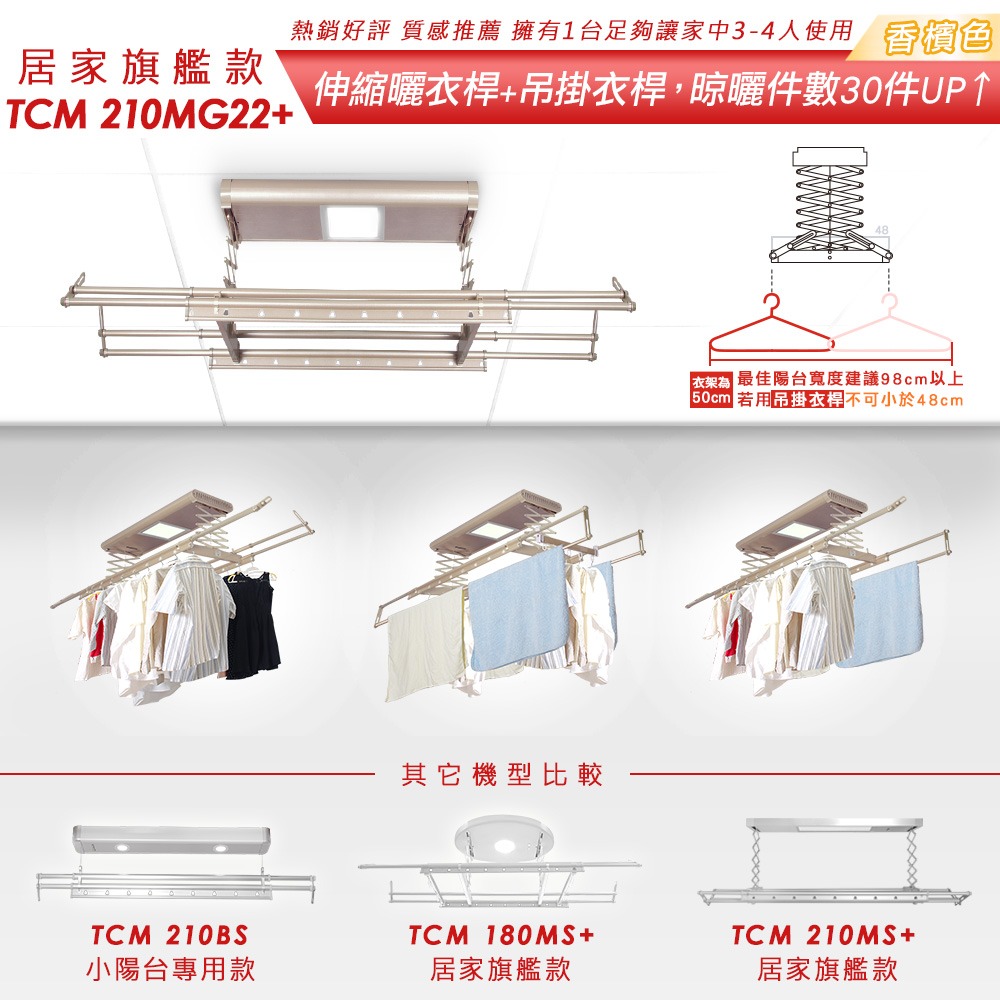 台熱牌萬里晴電動遙控升降曬衣機TCM-210MG22+-細節圖6
