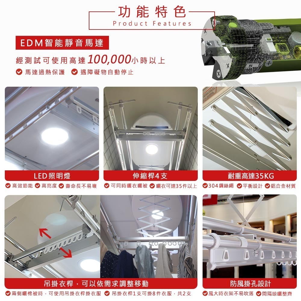 台熱牌萬里晴電動遙控升降曬衣機TCM-180MS+-細節圖3