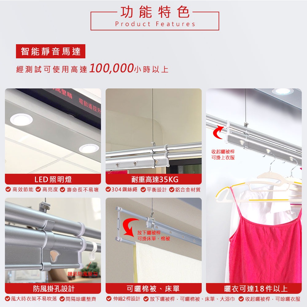 台熱牌萬里晴電動遙控升降曬衣機TCM-210BS-細節圖4