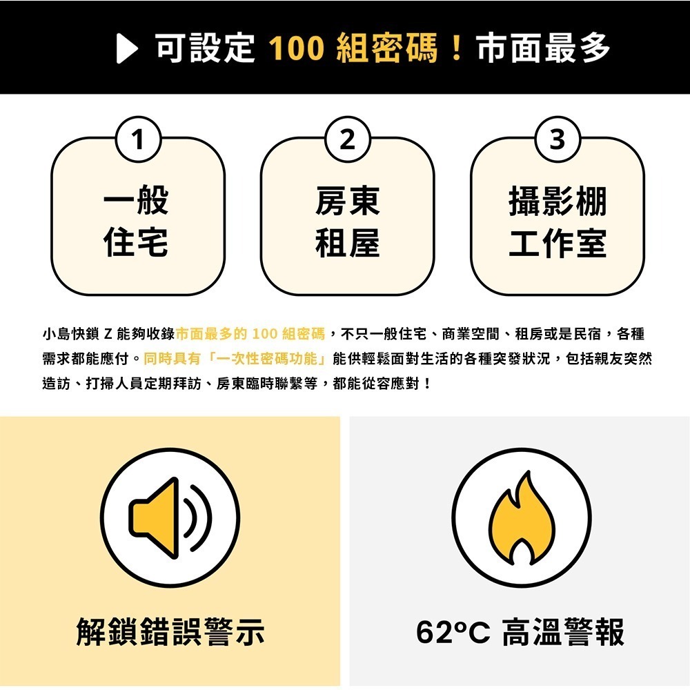 3E小島快鎖Z輔助型電子鎖(密碼)(附基本安裝)-細節圖7