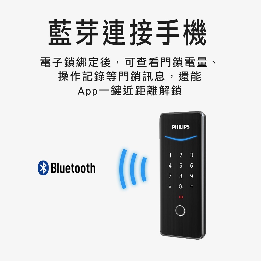 PHILIPS飛利浦503輔助型電子鎖(指紋/密碼/藍芽)(附基本安裝)-細節圖6