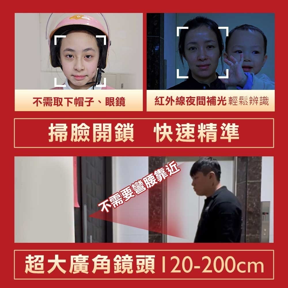 台熱牌推拉式電子鎖A1(人臉/指紋/密碼/卡片/鑰匙/APP遠端/雙向通話)(附基本安裝)-細節圖5