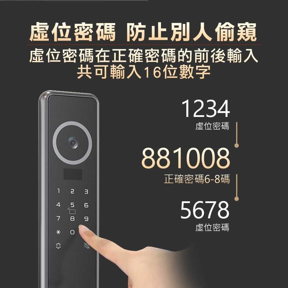 台熱牌推拉式電子鎖A1(人臉/指紋/密碼/卡片/鑰匙/APP遠端/雙向通話)(附基本安裝)-細節圖10