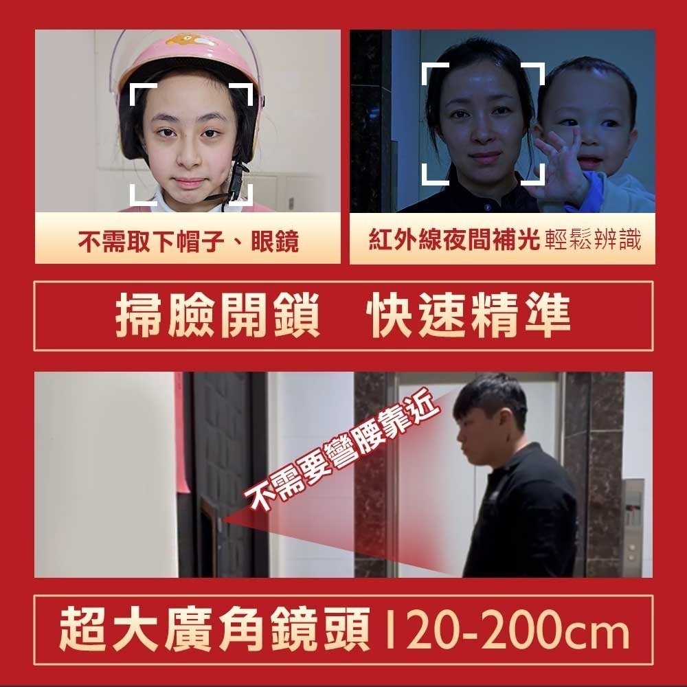 台熱牌推拉式電子鎖F1(掌靜脈/人臉/指紋/密碼/卡片/鑰匙/APP遠端/雙向通話)(附基本安裝)-細節圖6