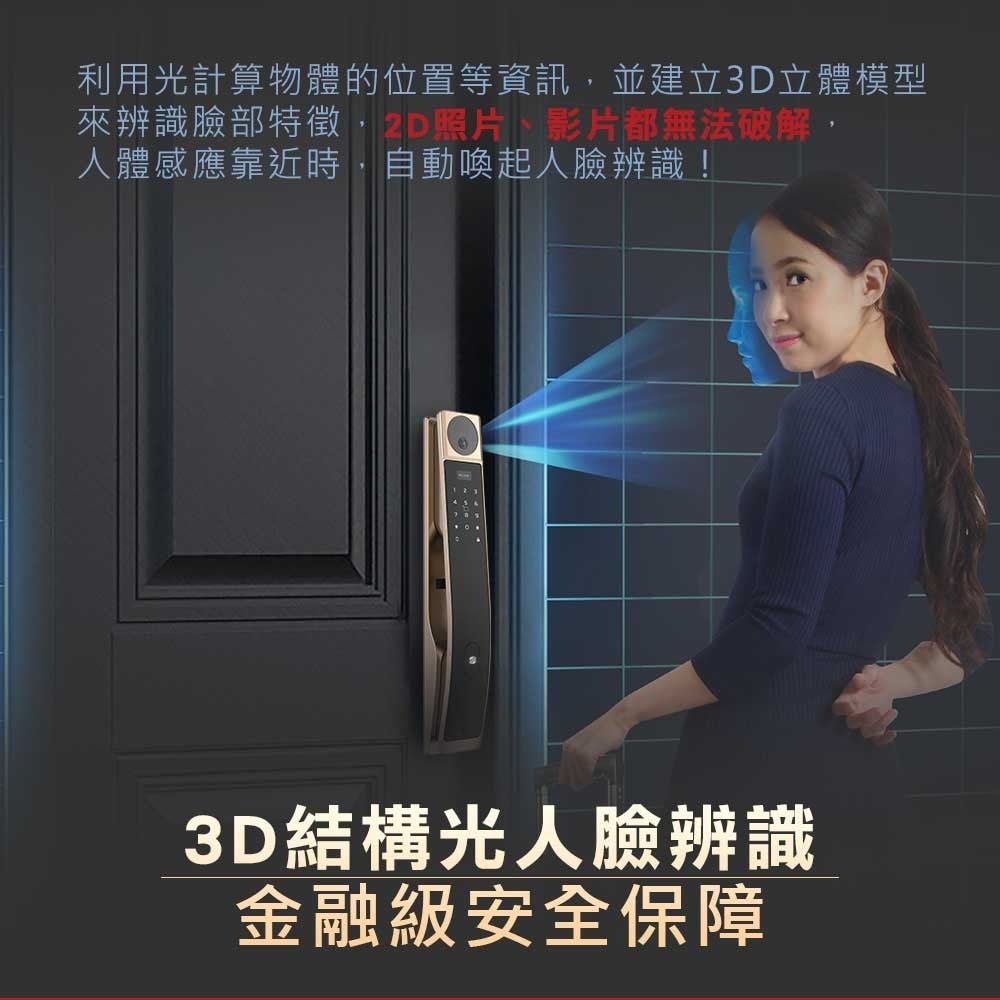 台熱牌推拉式電子鎖V1(人臉/指靜脈/密碼/卡片/鑰匙/APP遠端/雙向通話)(附基本安裝)-細節圖6
