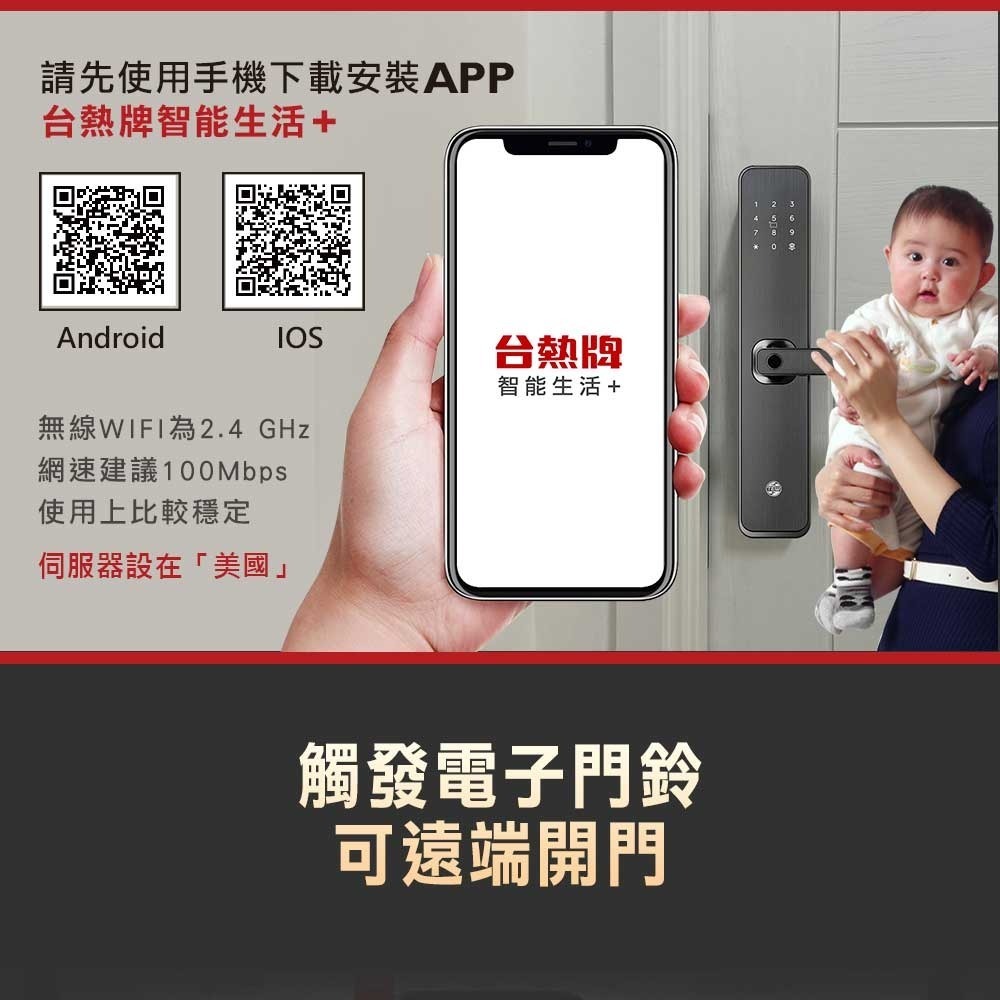 台熱牌把手式電子鎖H1(指紋/密碼/卡片/鑰匙/APP遠端開門)(附基本安裝)-細節圖10