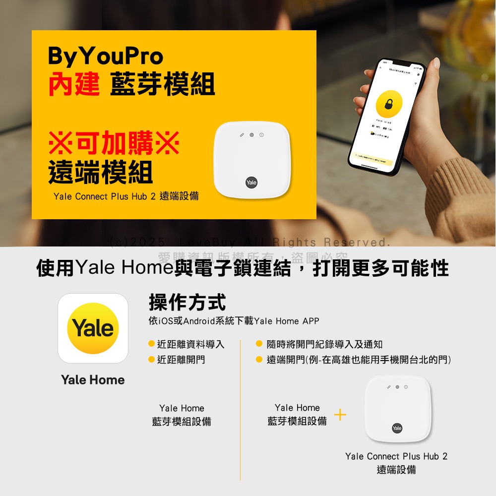 Yale耶魯 Byyou Pro手把型電子鎖(卡片/密碼/鑰匙/指紋/藍芽)(附基本安裝)-細節圖10